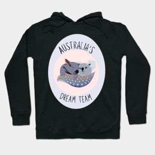 Australia’s Dream Team Cute Koala and Wombat Design Hoodie